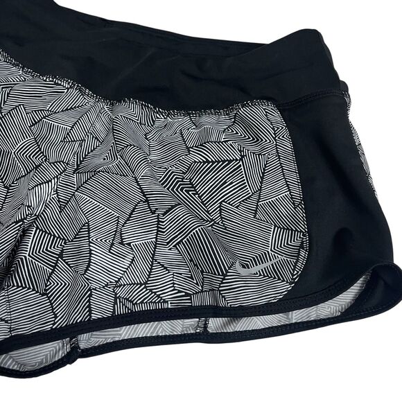 Nike Running Shorts Womens Lined Black White Drawstring Athleisure XS - Picture 2 of 10